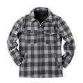 Mens Long Sleeve Sherpa Lined Flannel Shirt Jacket V1577