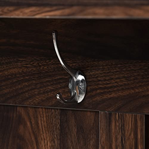 White Hall Tree with Storage Bench and 6 Hooks P6871