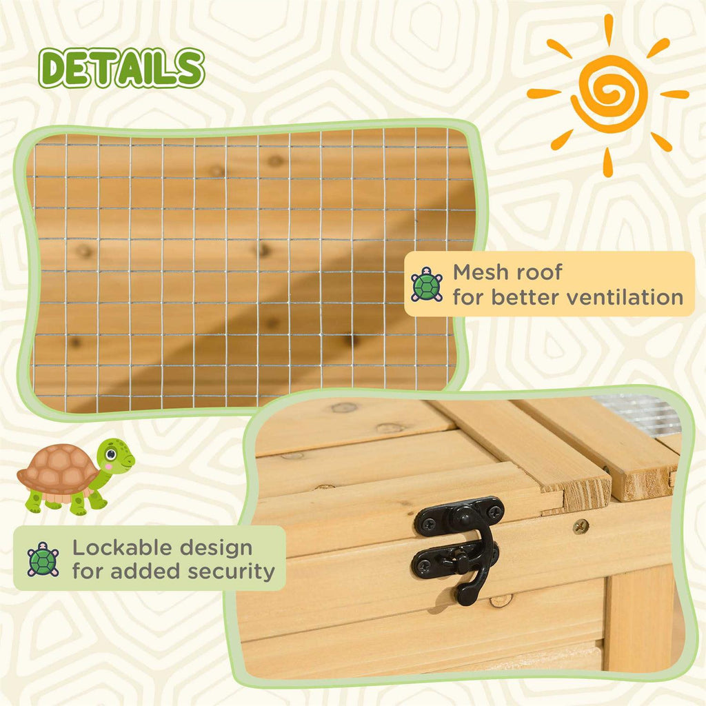 Wooden Tortoise House Turtle Habitat Enclosure Reptile Cage S319