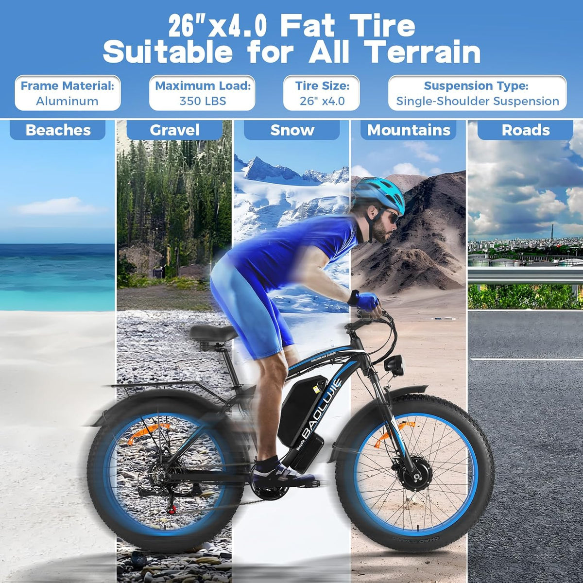 1000W Dual Motor 48V 20AH Battery 21 Speed Electric Bike H852