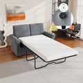 Gray Pull Out Sofa Bed with Twin Size Mattress Pad M614056