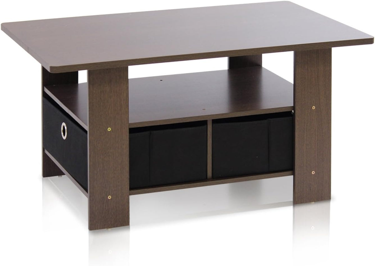 Americano Medium Brown Coffee Table and End Table with Bin Drawer U781671