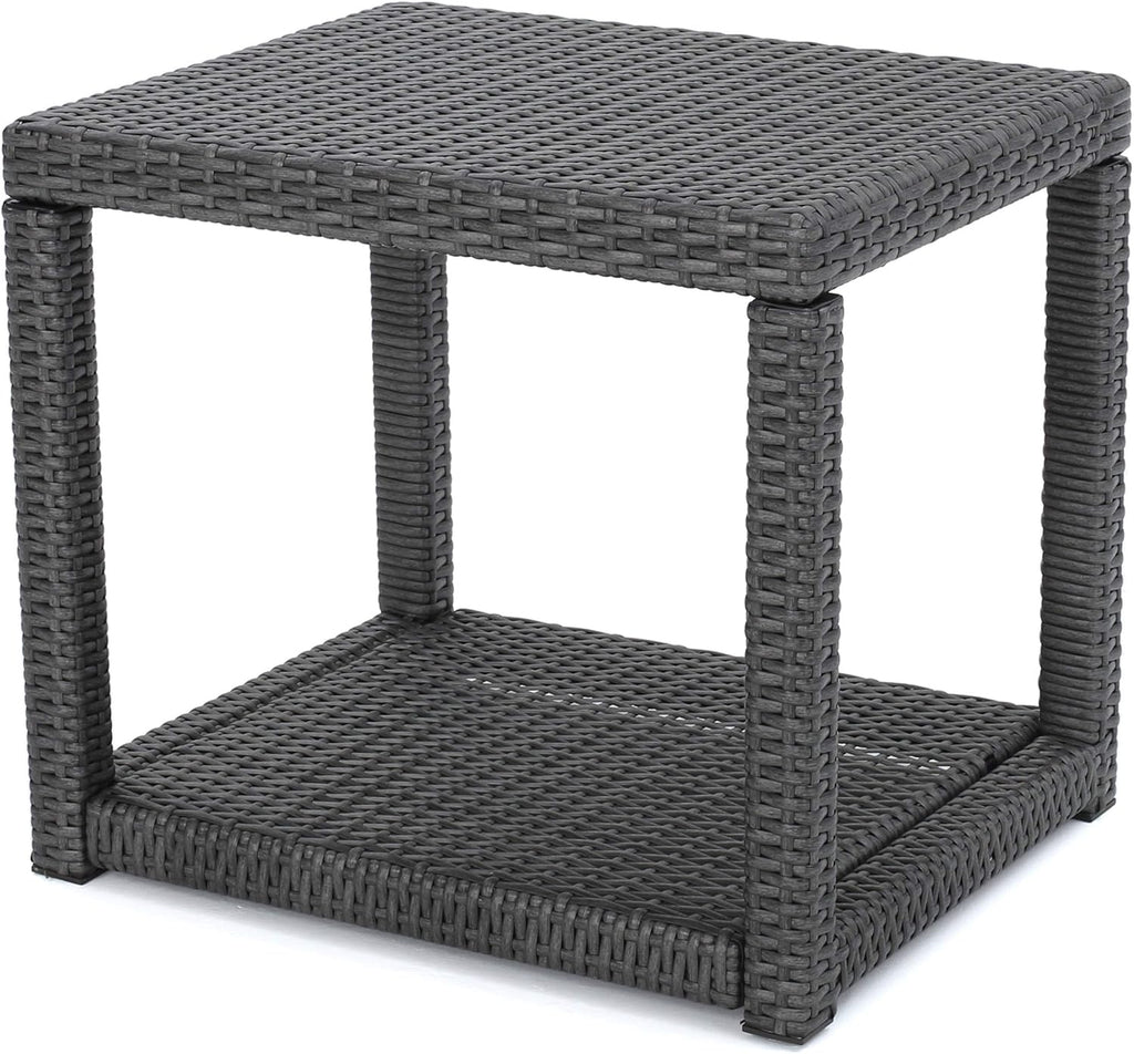 Grey Outdoor Wicker Accent Table M342534