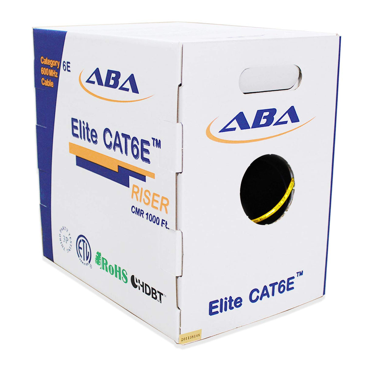 Black 1000ft Cat6 CMR Riser Ethernet Cable P3851