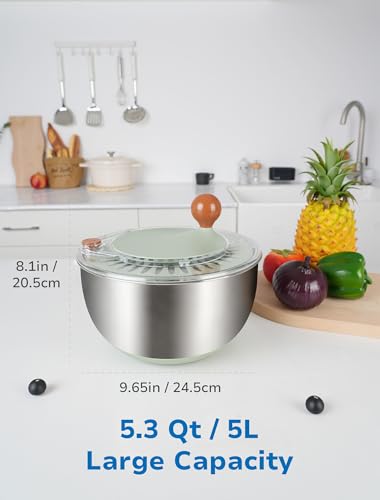 5.3 Qt Stainless Steel Salad Spinner G900