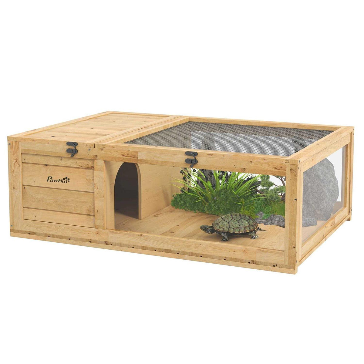 Wooden Tortoise House Turtle Habitat Enclosure Reptile Cage S319