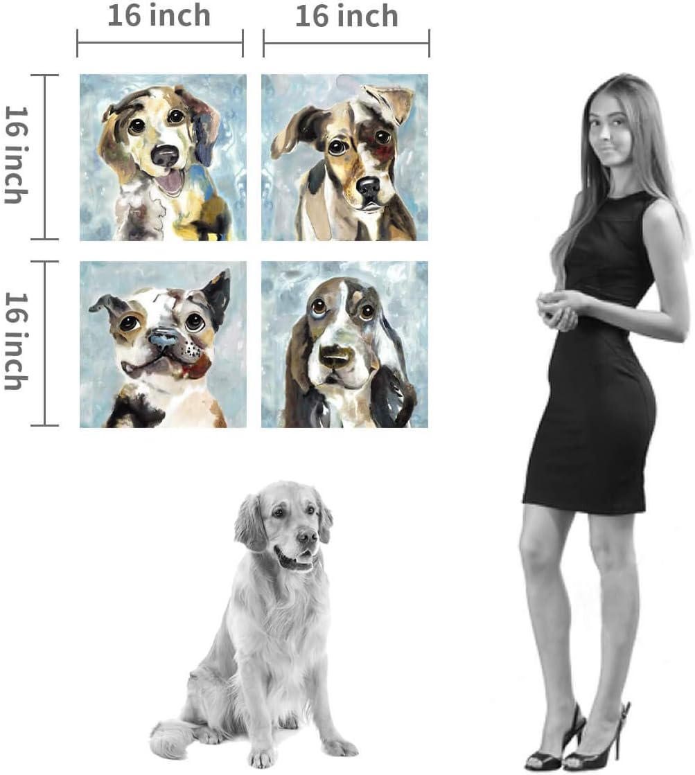Abstract Dog Canvas Print 16'' x 16'' 4 Panels F37281