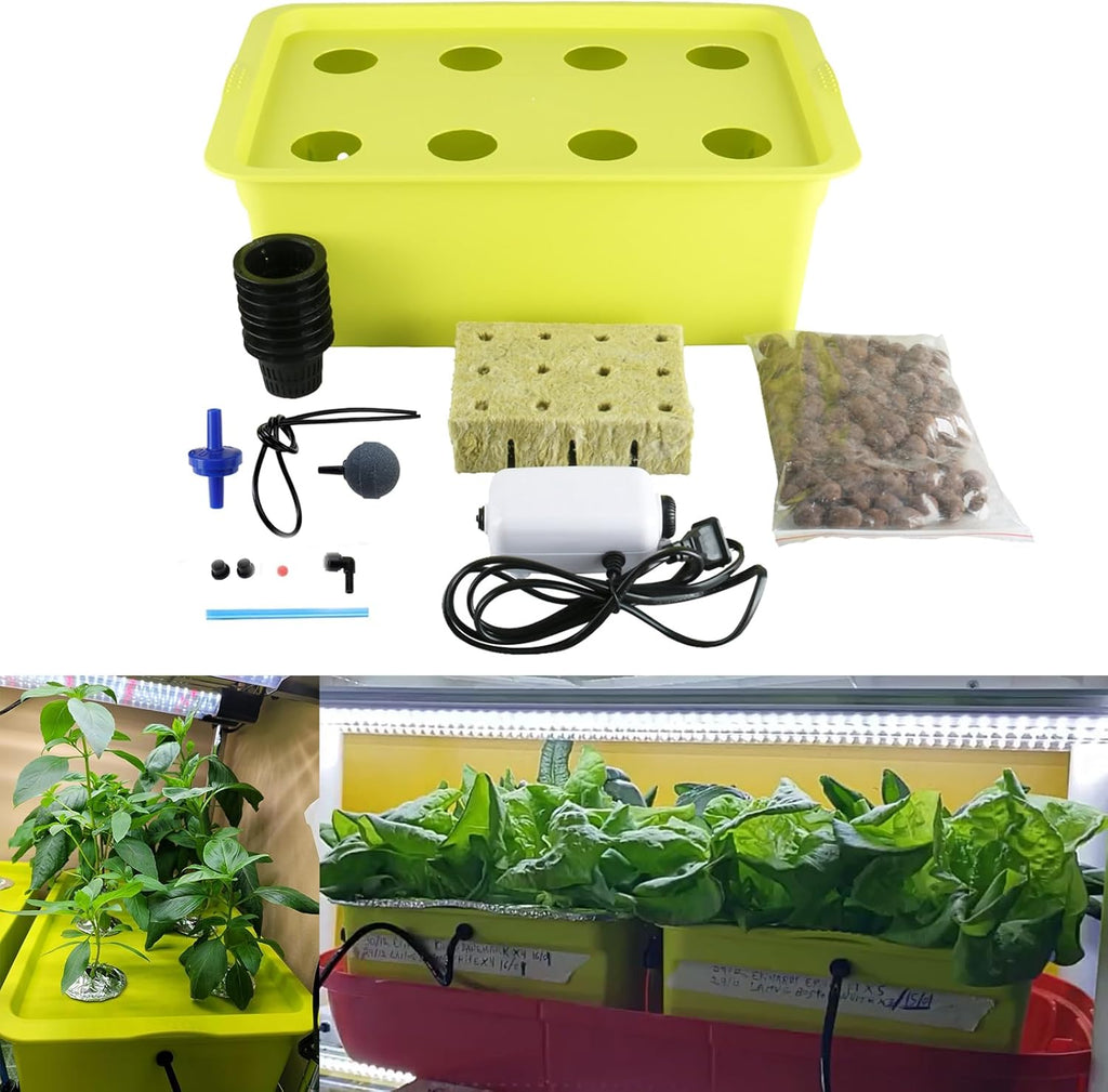 Medium Size 6 Plant Sites Hydroponic System Growing Kit with Air Pump E57572