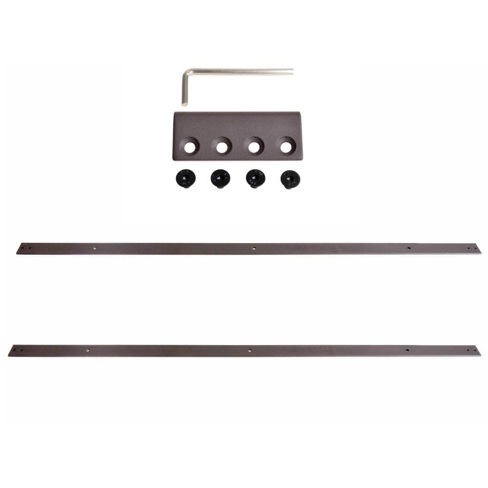 96 in. Antique Bronze Sliding Door Track and Hardware Set V286