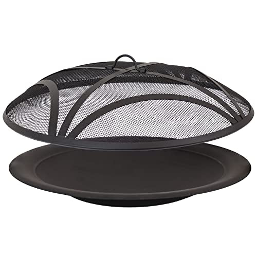 23-Inch Replacement Steel Fire Pit Bowl with Round Spark Screen Y9518