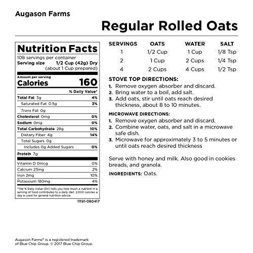 10 Pound Pail Regular Rolled Oats U37904