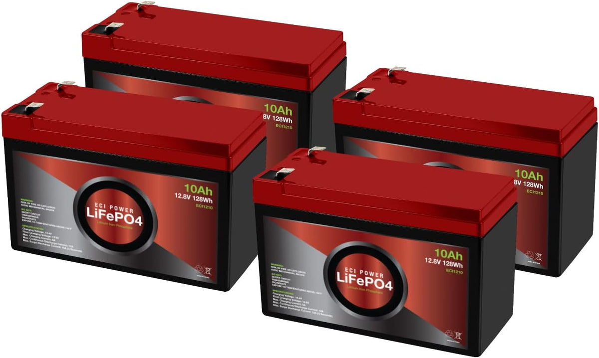 2 Pack 12V 10Ah Lithium LiFePO4 Deep Cycle Rechargeable Battery S5486