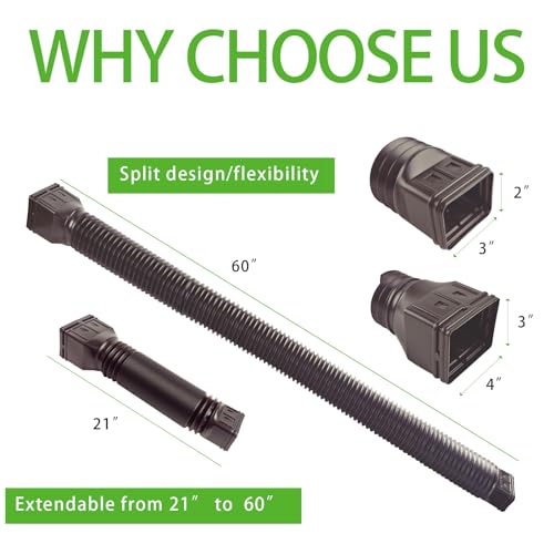 3 Pack Flexible Downspout Extension 21 to 60 Inches Brown G292