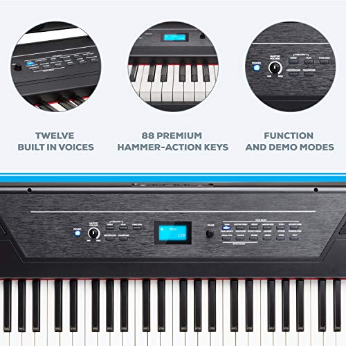 88 Key Digital Piano Keyboard with Hammer Action Weighted Keys H21694