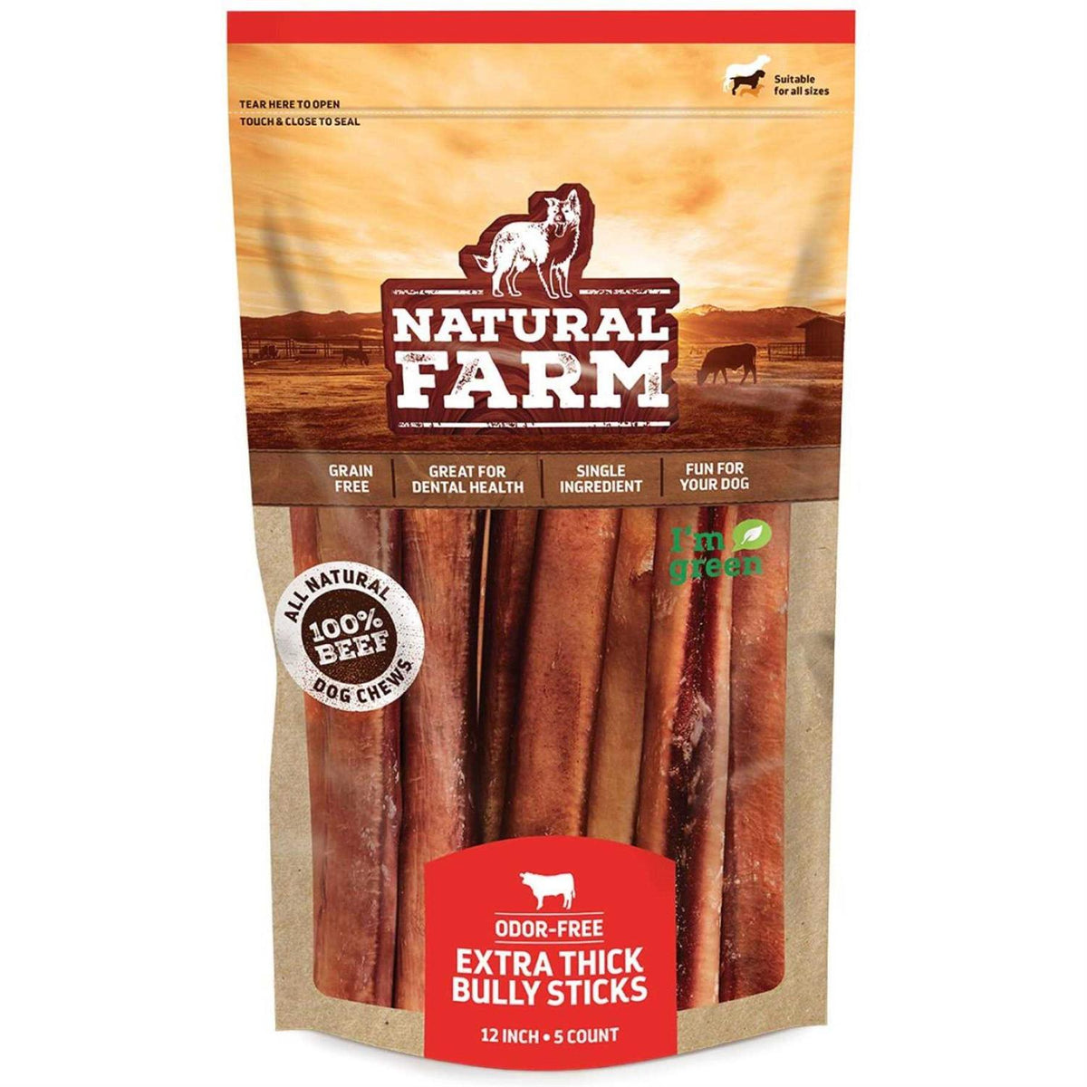 Natural Farm Bully Sticks Odor Free Y1481