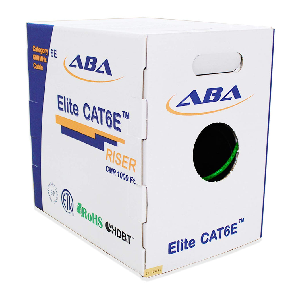 Black 1000ft Cat6 CMR Riser Ethernet Cable P3851