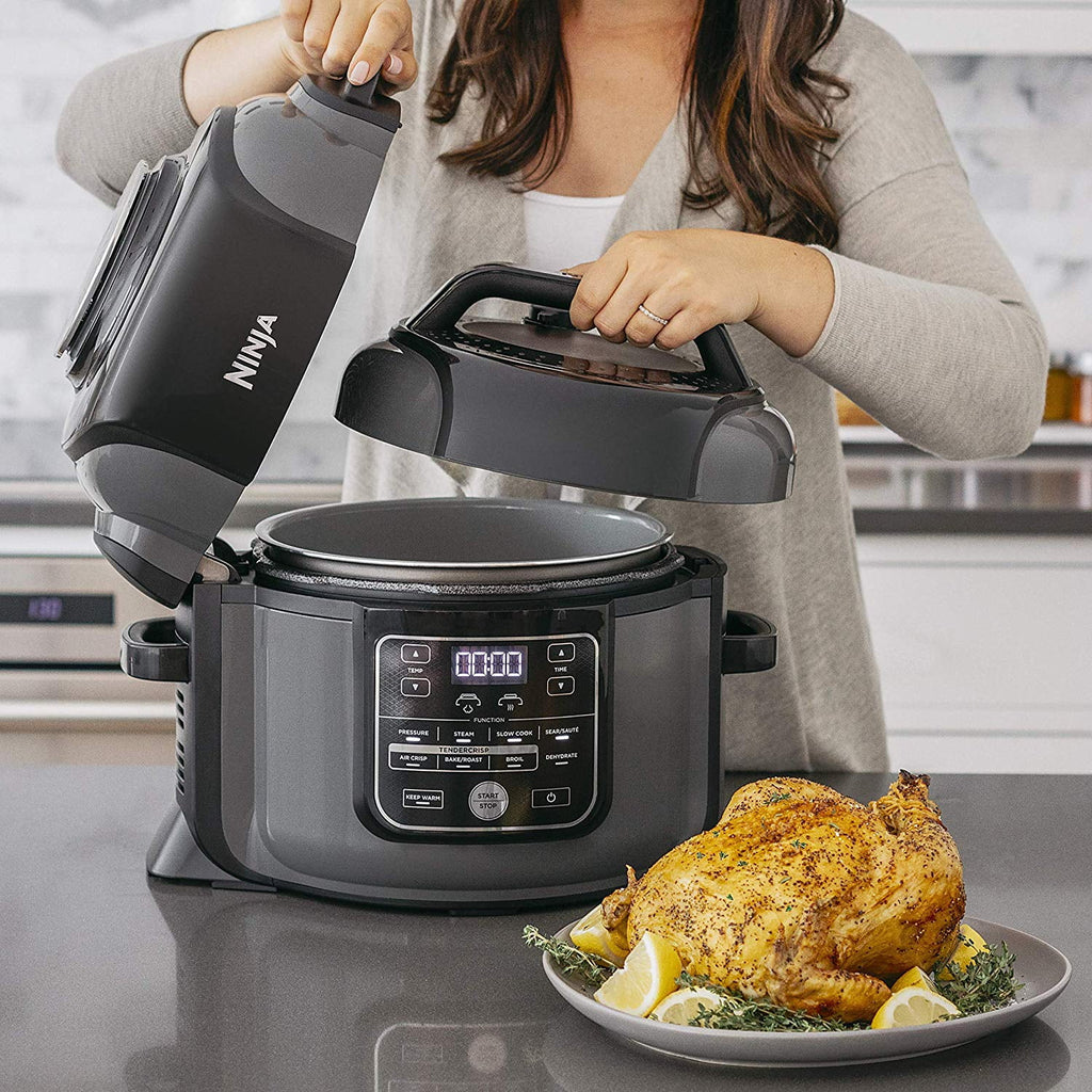 6.5 quart Black Gray Pressure Cooker & Air Fryer H371121
