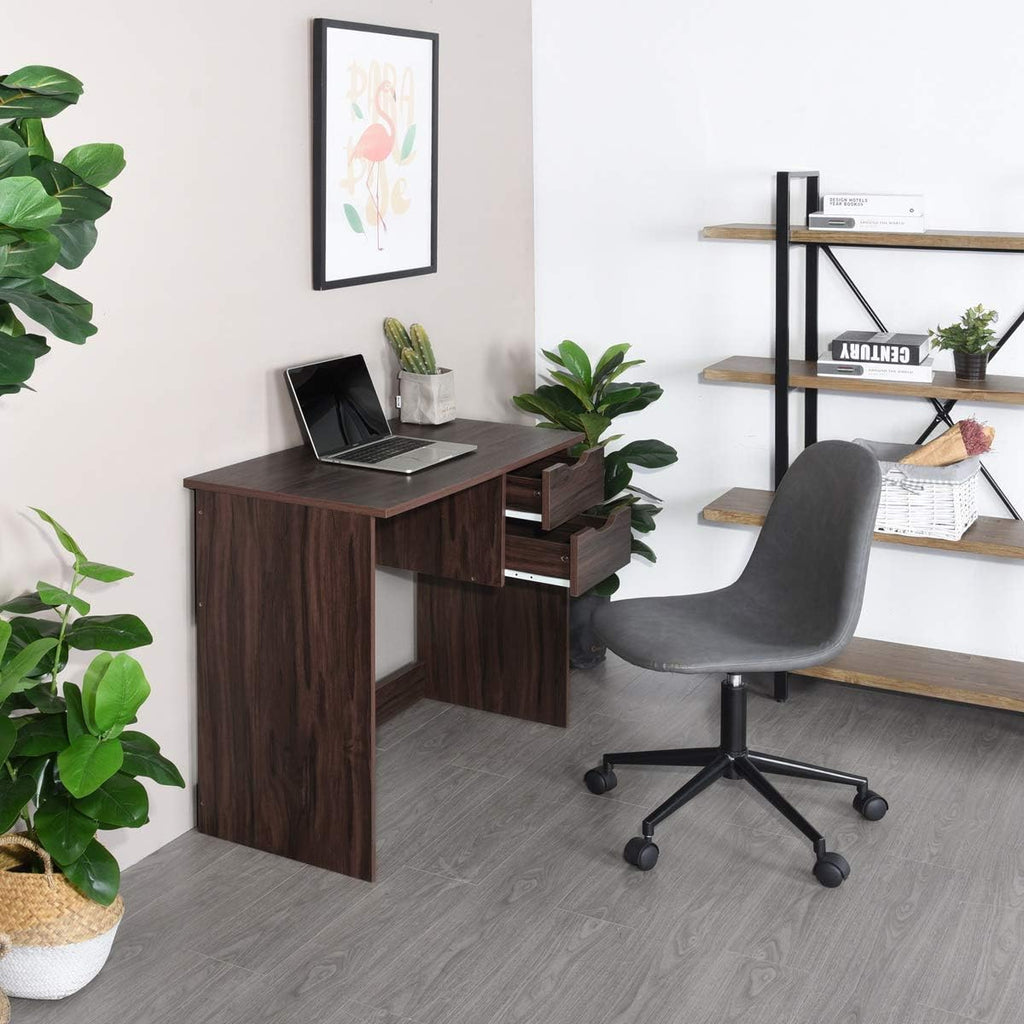 Computer Desk with Drawer 35.4 in Small Wood Desk X7879