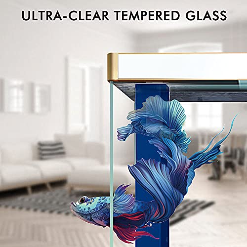 Aquarium Fish Tank LED Light Pump Freshwater Filter Fishtank Stand Bundle Ultra Clear Tempered Glass C77953
