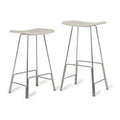 White Polished Stainless Steel Counter Stool M82519