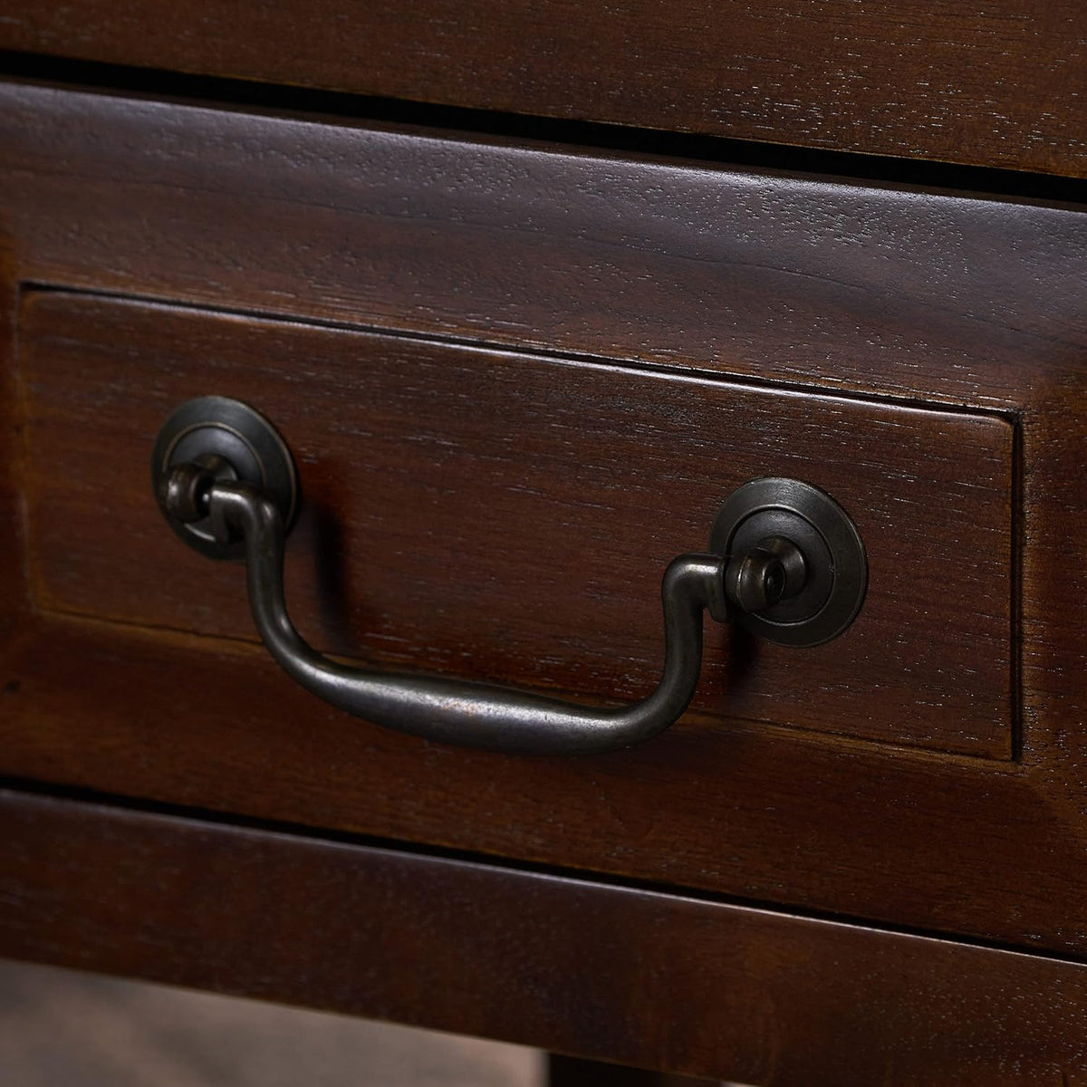 Brown Mahogany Acacia Wood Accent Table with Drawer A355971