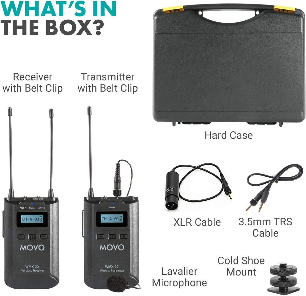 48-Channel UHF Wireless Lavalier Microphone System with 1 Receiver, 1 Transmitter, and 1 Lapel Microphone M57708