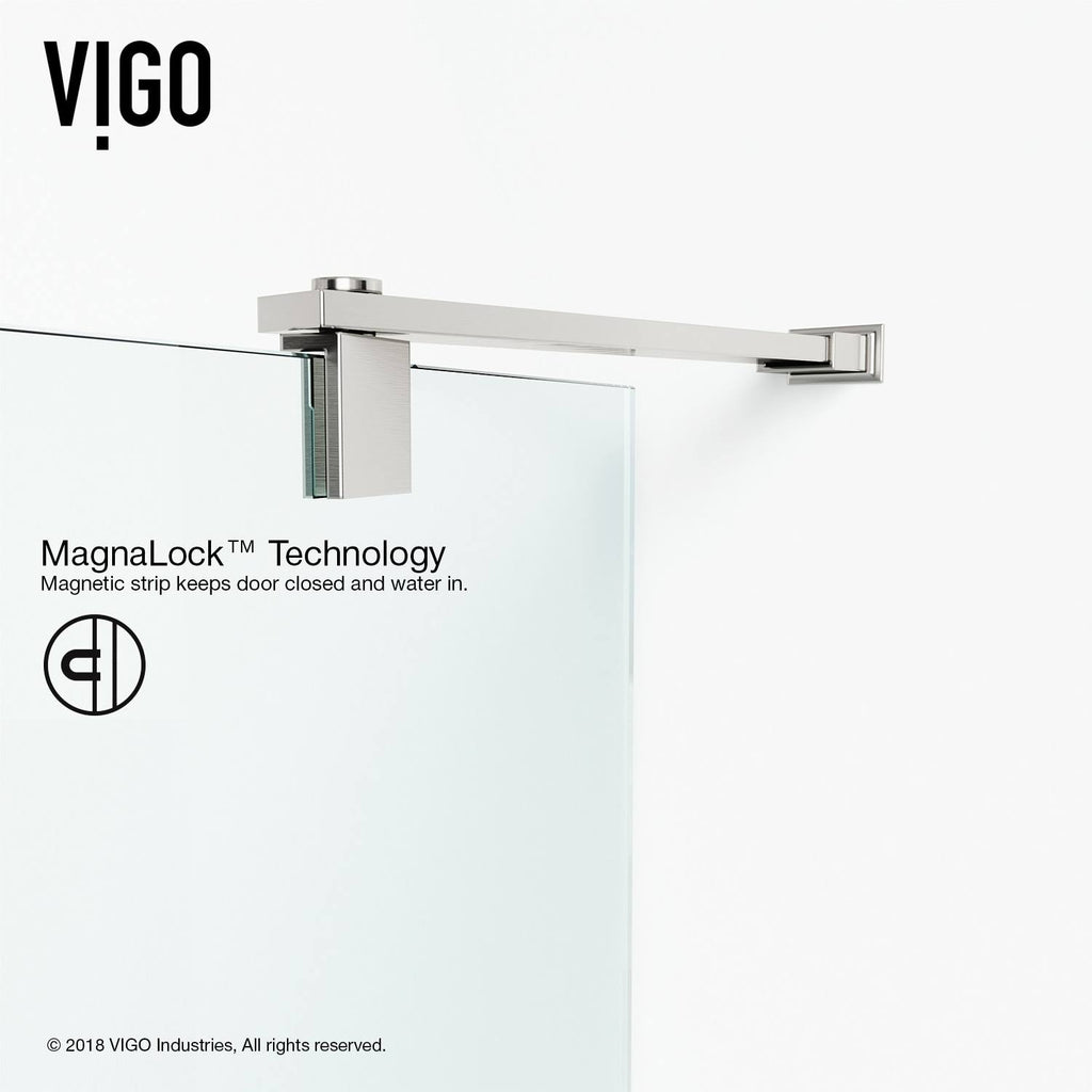 Adjustable Frameless Pivot Shower Door in Stainless Steel C851