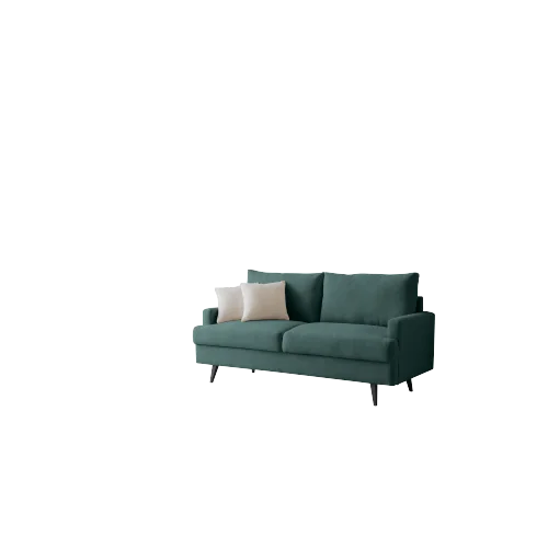 Emerald Fabric Upholstered Sofa with Metal Legs N519