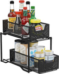 White 2-Tier Under Sink Cabinet Organizer with Sliding Storage Drawer K879457