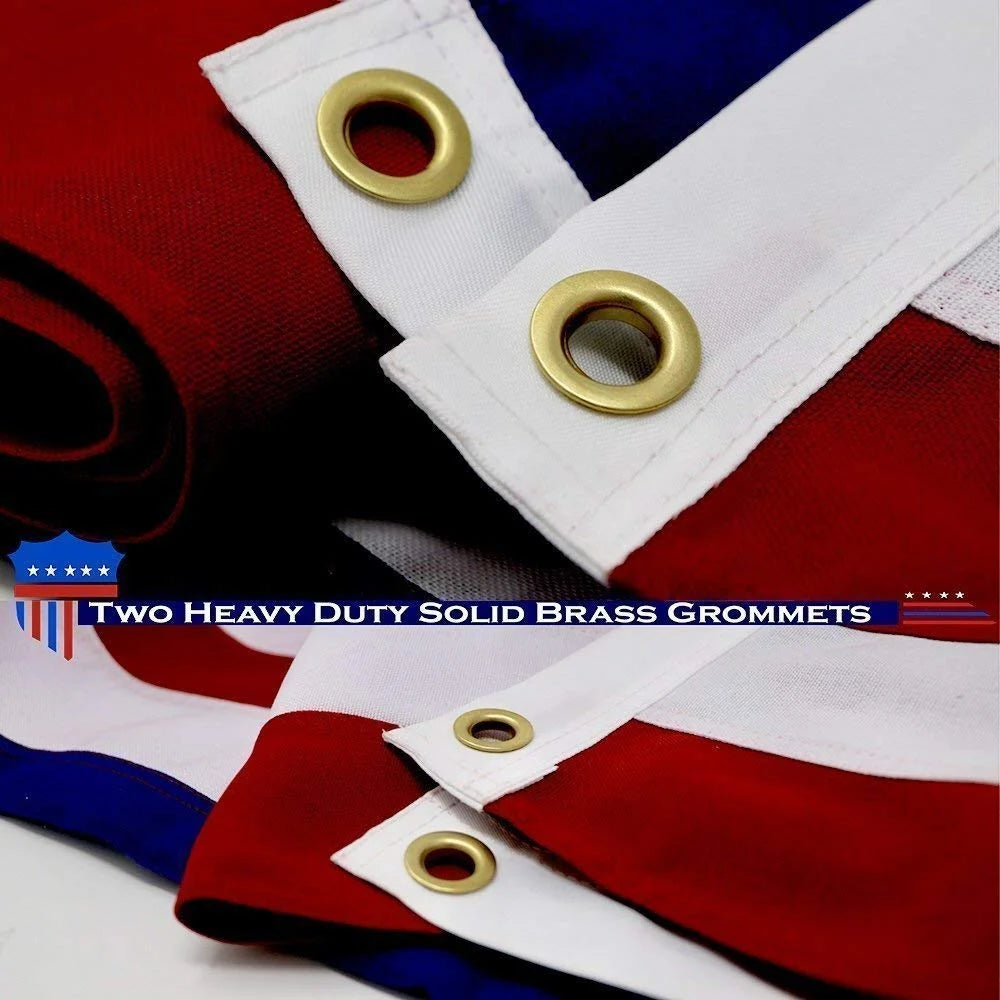 American Flag 4x6 Ft Heavy Duty Spun Polyester Embroidered Stars Sewn Stripes Brass Grommets L555029