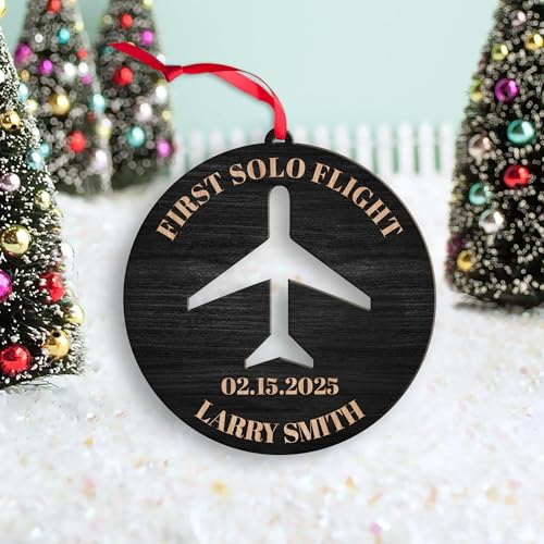 Wooden Airplane Christmas Tree Ornament K3408