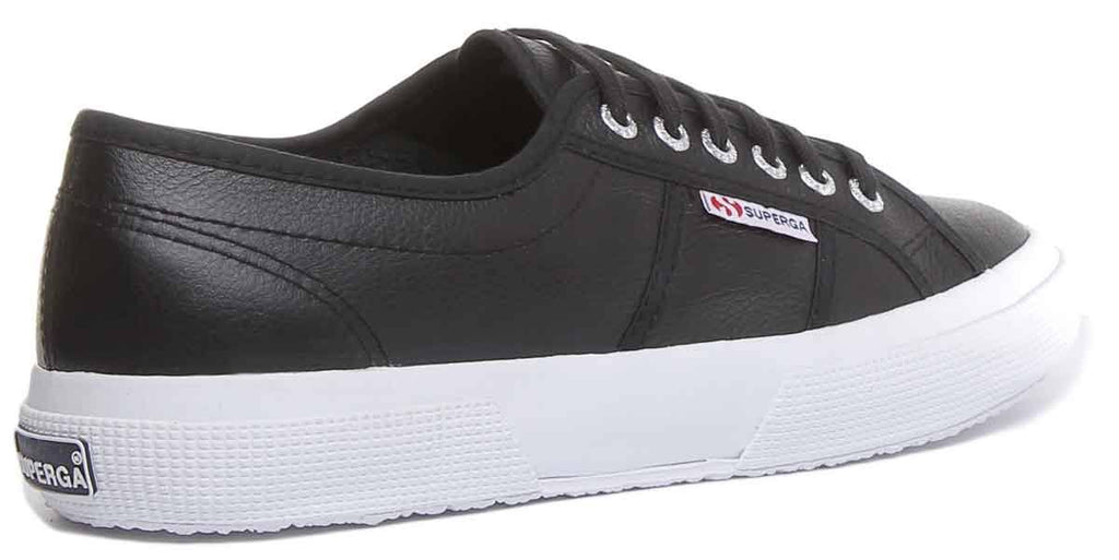 Black Leather Casual Trainers E548
