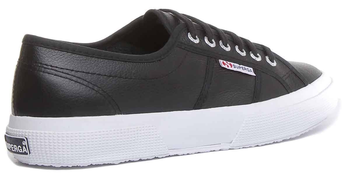 Black Leather Casual Trainers E548