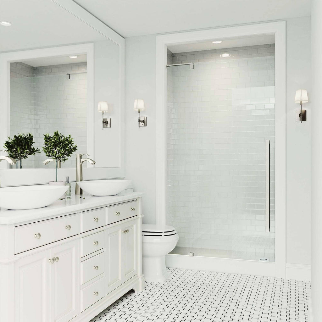Adjustable Frameless Pivot Shower Door in Stainless Steel C851