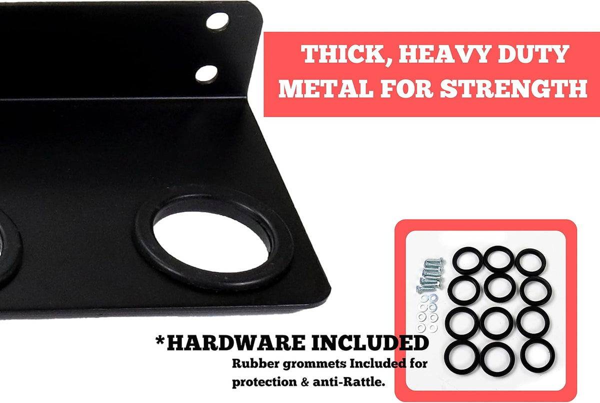 Black Powder Coated Steel Wall Mounted Tool Rack Pack of 2 Y9435