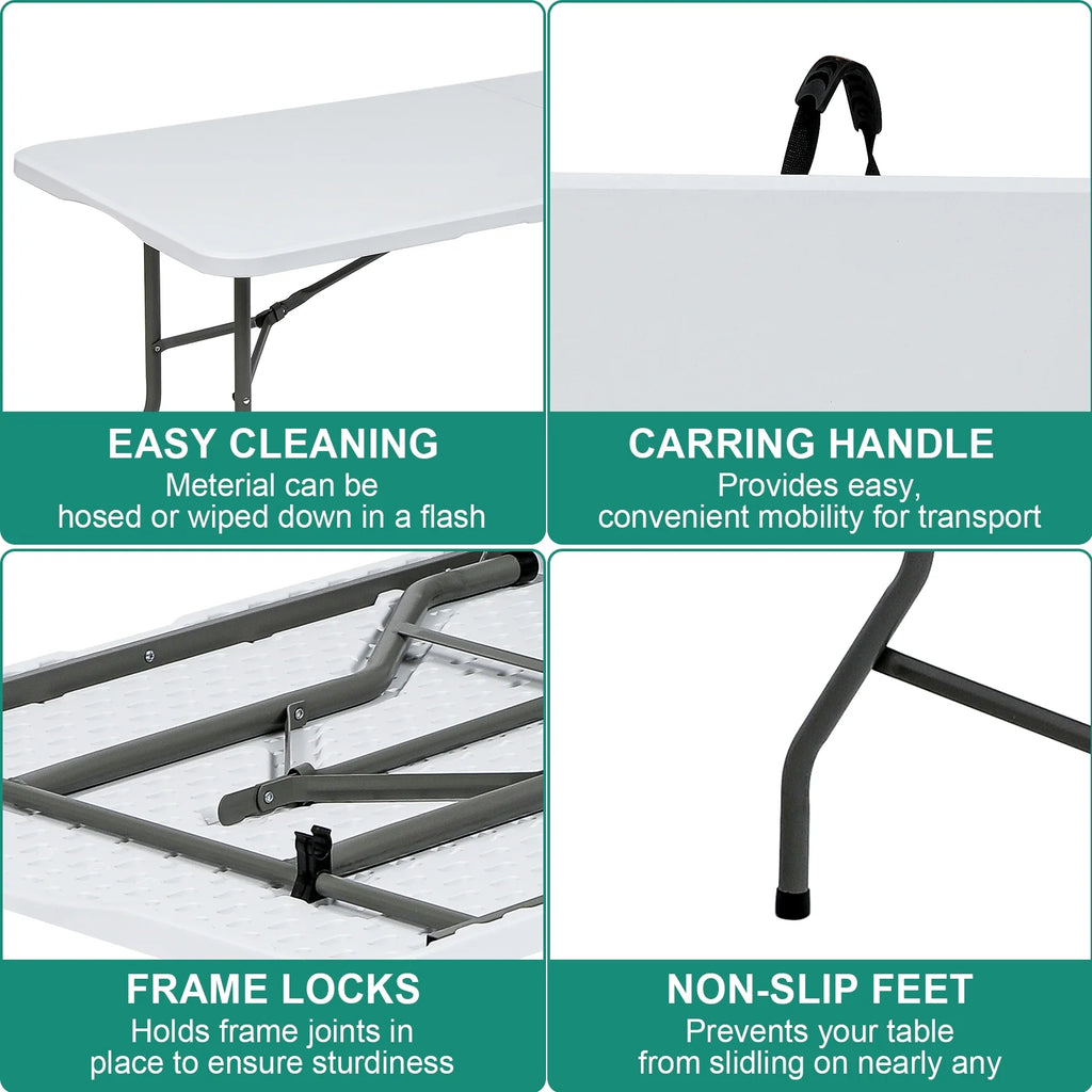 White 6ft Plastic Folding Table C296799