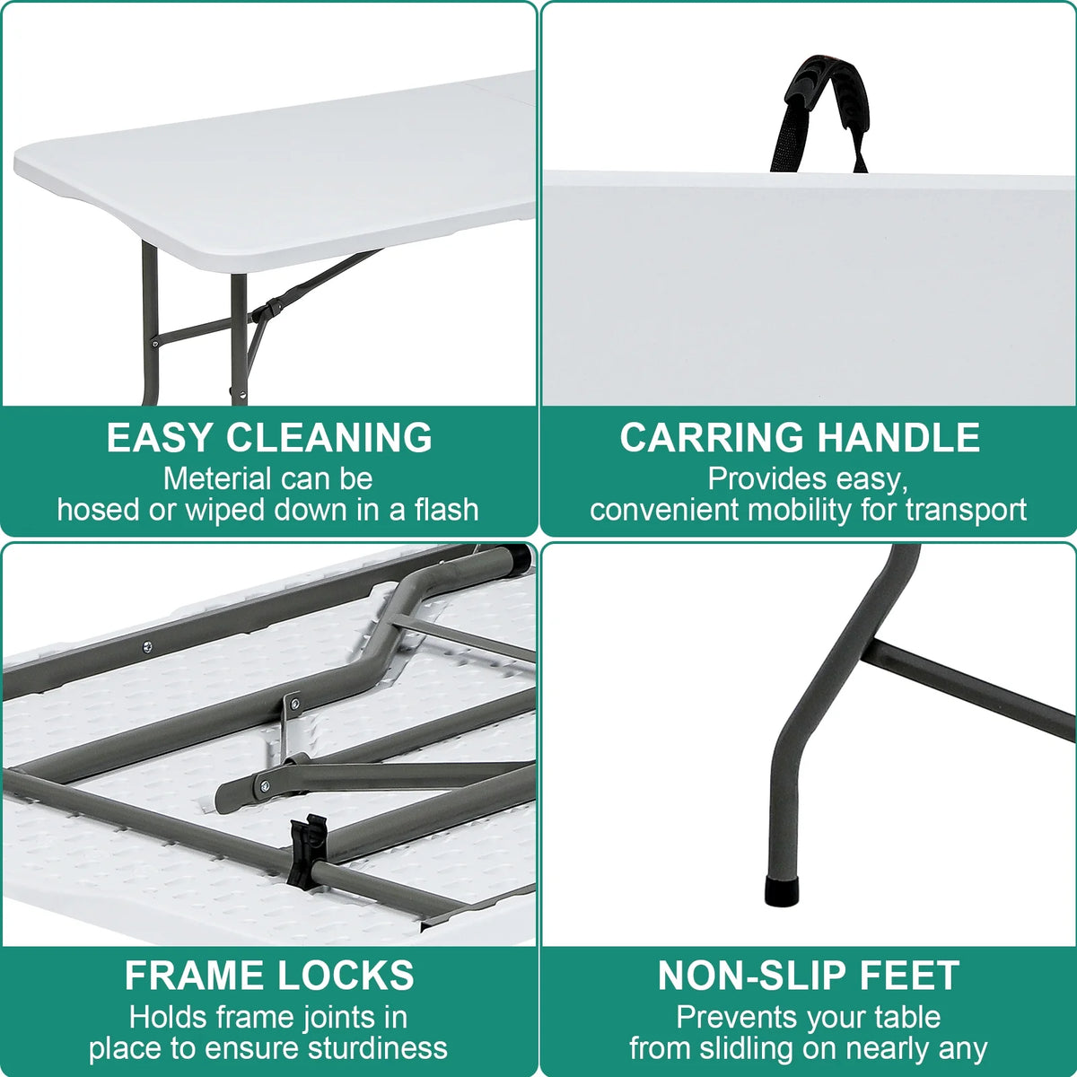 White 6ft Plastic Folding Table C296799
