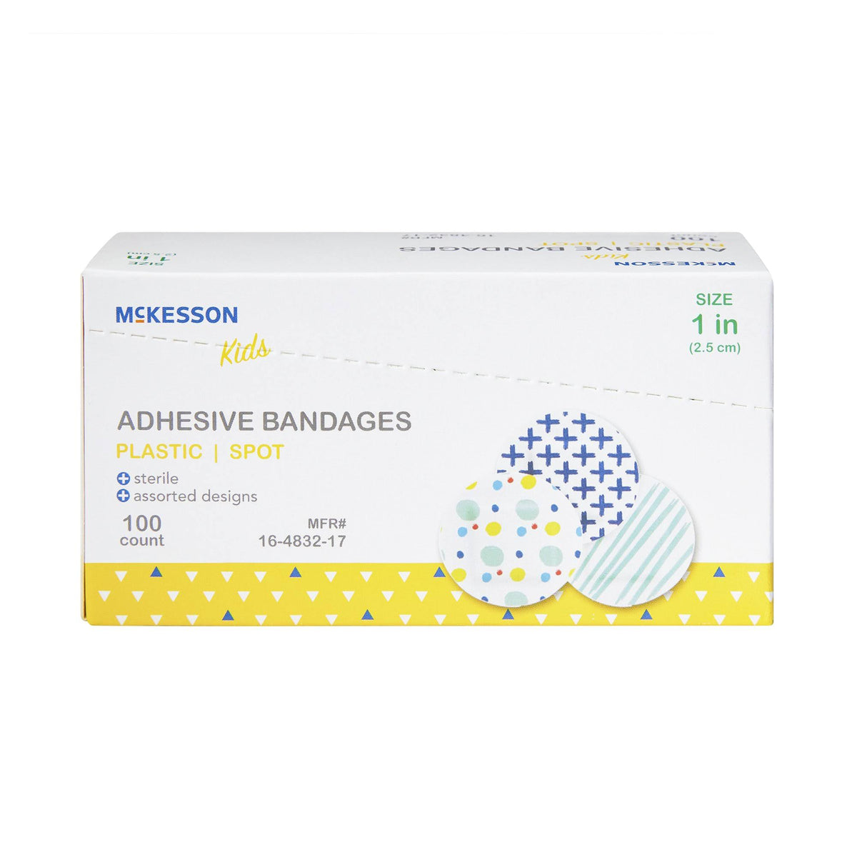 Kids Adhesive Spot Bandage, 1-Inch Diameter, Case of 2400 S808106