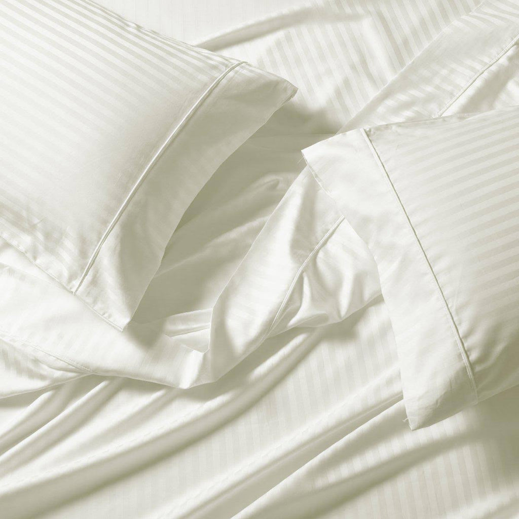 King / Ivory Striped Sheet Set A639