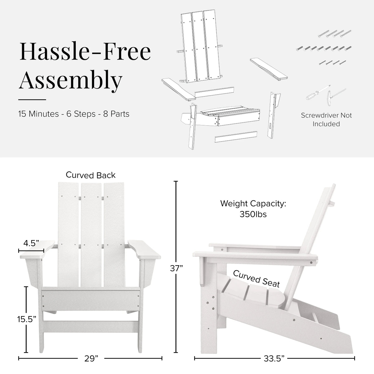 Oversized White Adirondack Chairs C518743
