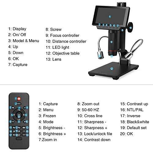5 inch LCD 1080p Digital Microscope with Adjustable Stand V83076