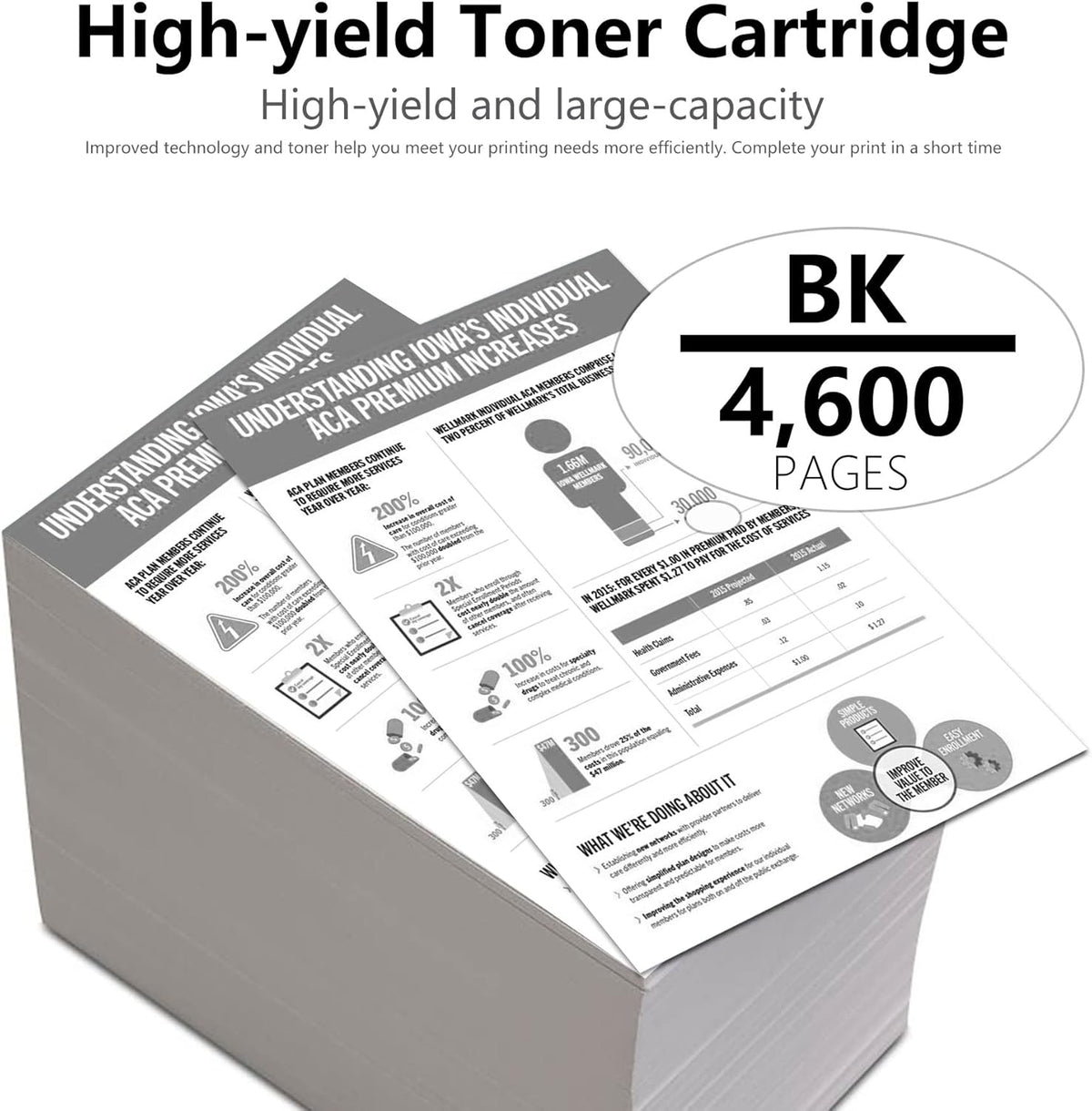 2-Black 304A CC530A Toner Cartridge Replacement for HP CM2320n CM2320fxi CM2320nf CP2025 CP2025n CP2025dn CP2025x Printer E10098