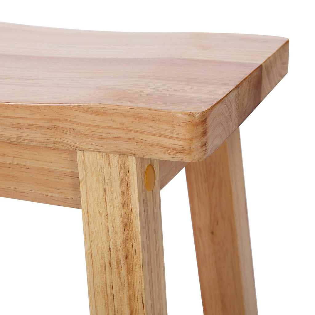 Solid Wood Saddle Counter Stool Open Gray A684