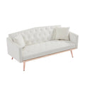 White Velvet Convertible Sofa Bed M22075