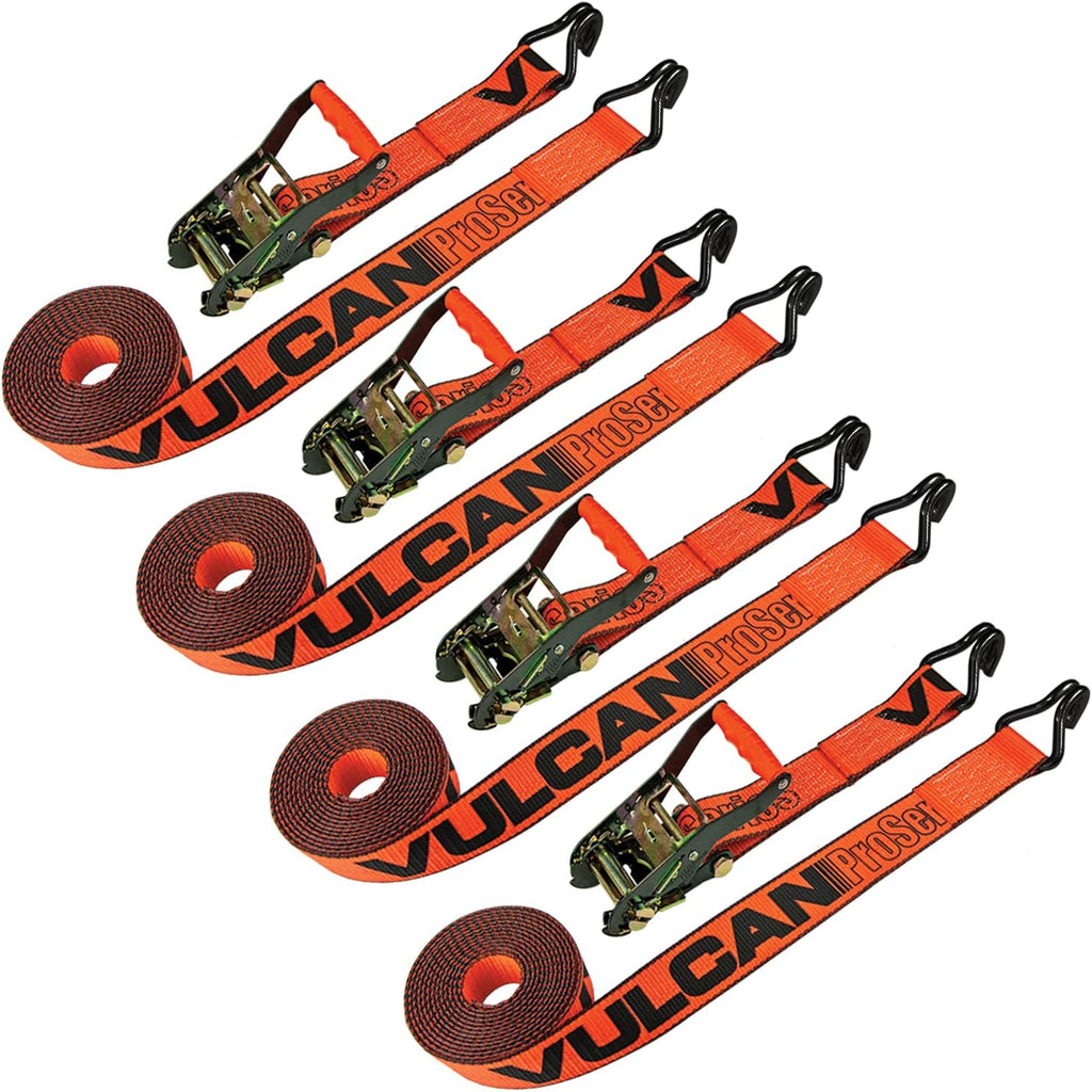2 Inch x 15 Foot Ratchet Strap with Wire Hooks, 4 Pack S169