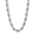 Rhodium Plated Twisted Rope Chain Necklace, 36 inches A2326