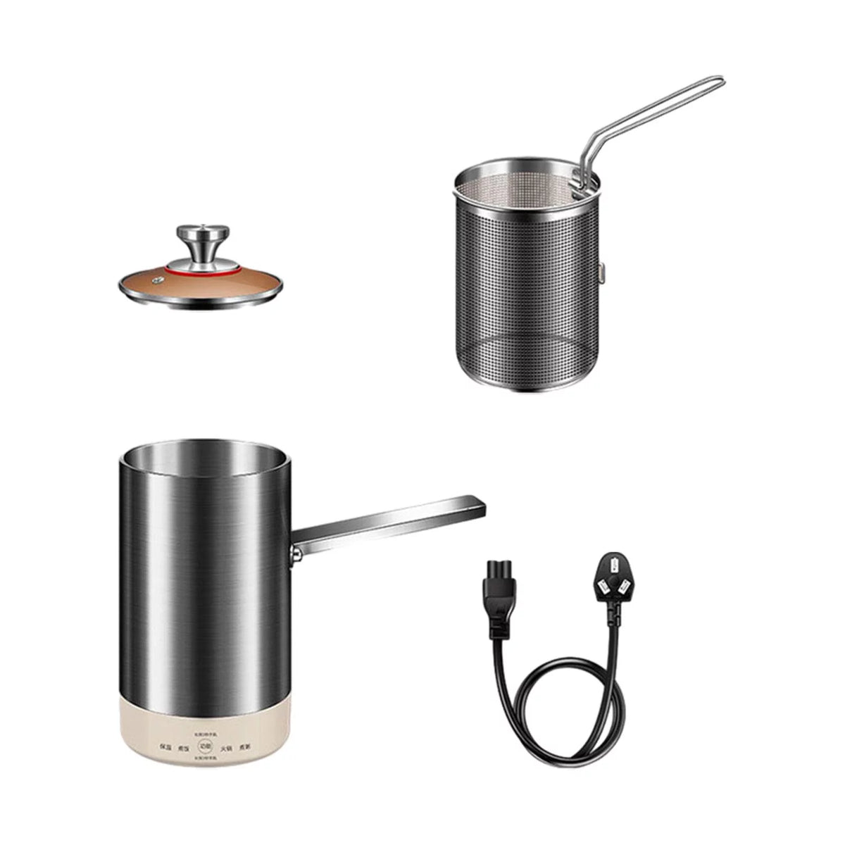 Electric Deep Fryer Pot with Lid and Hook I37893