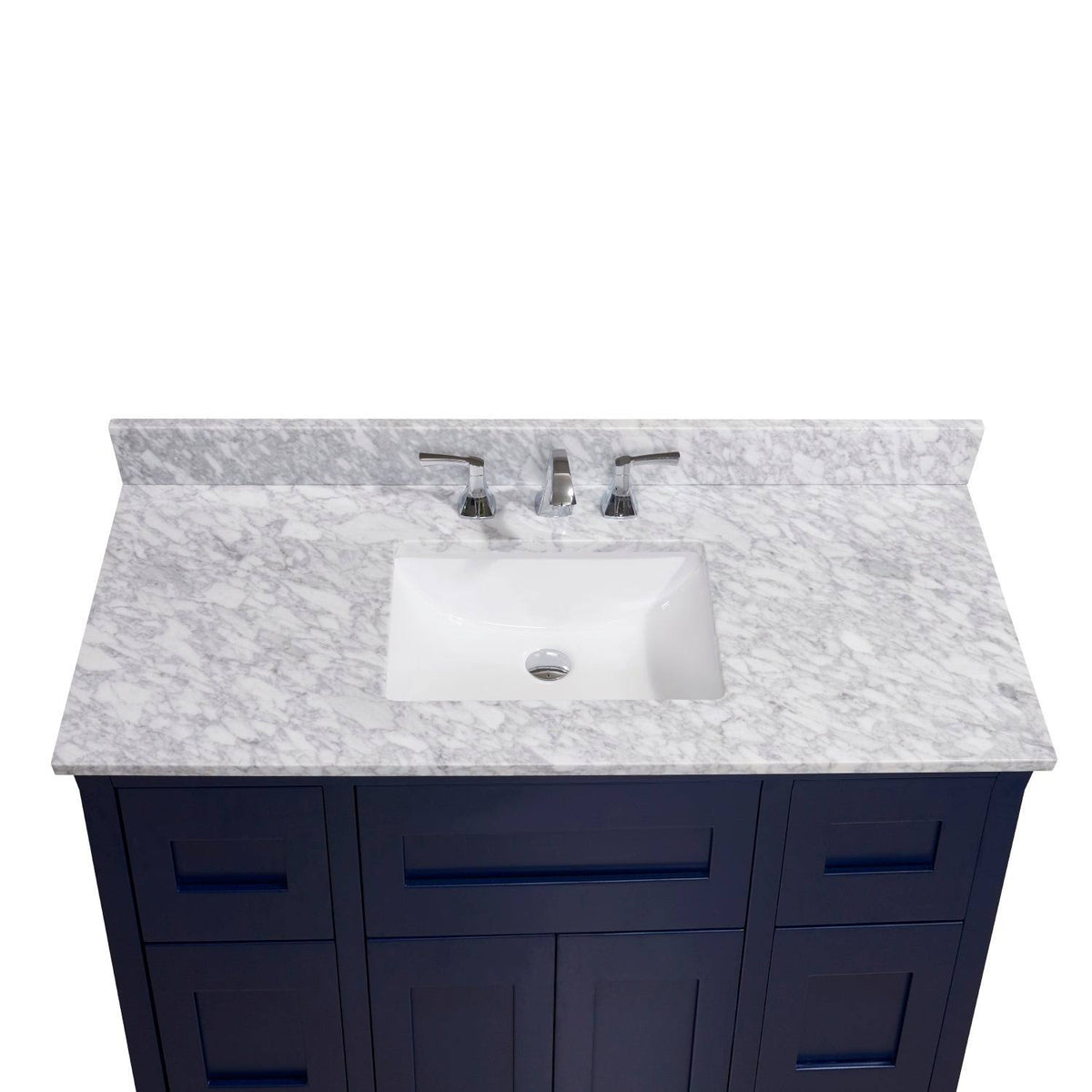 Carrara White Single Bathroom Vanity Top with Sink E29818