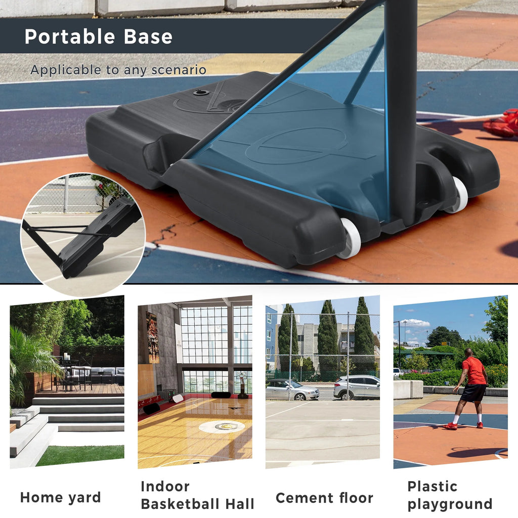 Kids Adjustable Basketball Hoop with Wheels B7445