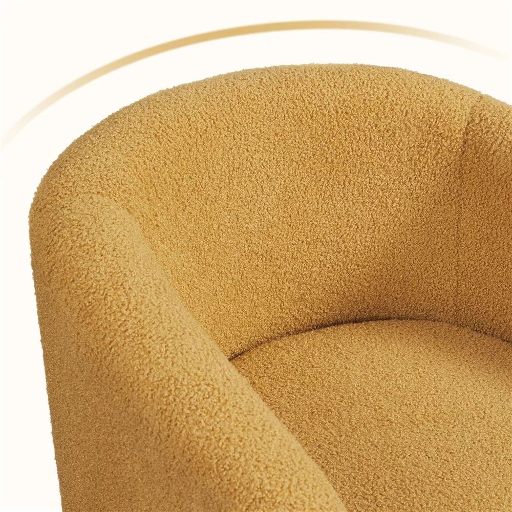 Mustard Yellow Upholstered Barrel Accent Chair V9724